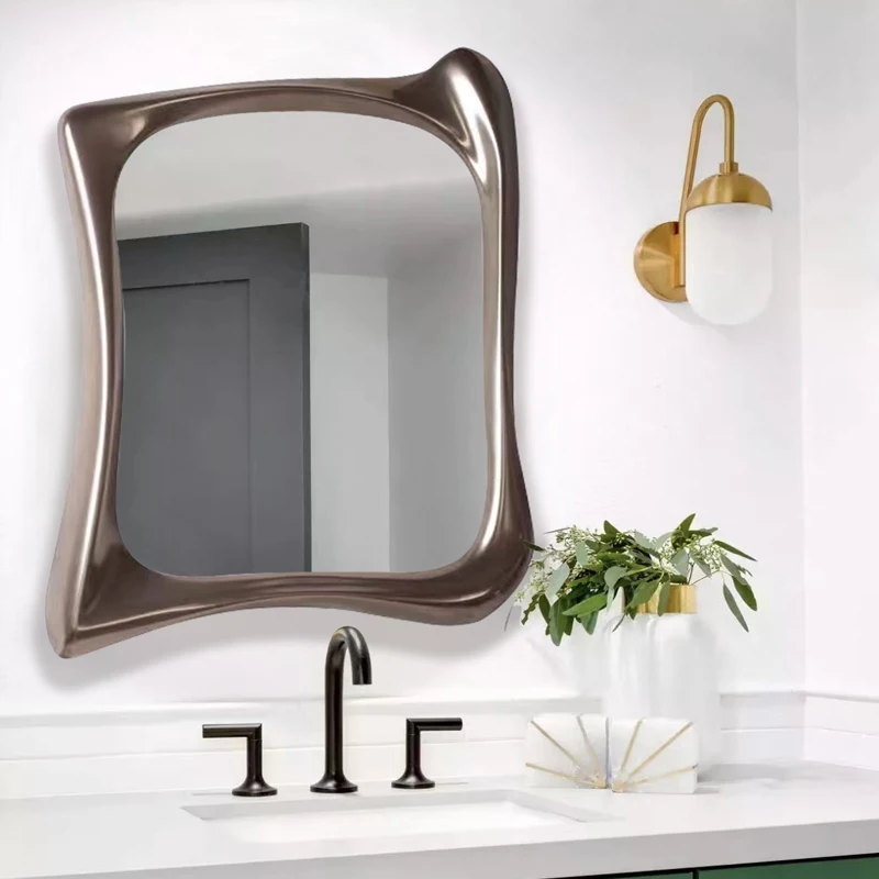 

Irregular Bathroom Makeup Decorative Mirror Wall Large Shower Shaving Vintage Mirror Aesthetic Espelhos Home Decoration YX50DM