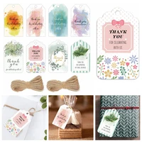 diy wedding favors party suppiles watercolor pattern thank you tags gift decoration with ropes wrapping hang labels