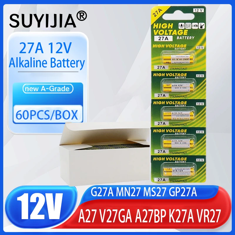 Щелочная батарея G27A MN27 MS27 GP27A A27 V27GA A27BP K27A VR27 для дверных звонков сигнализация