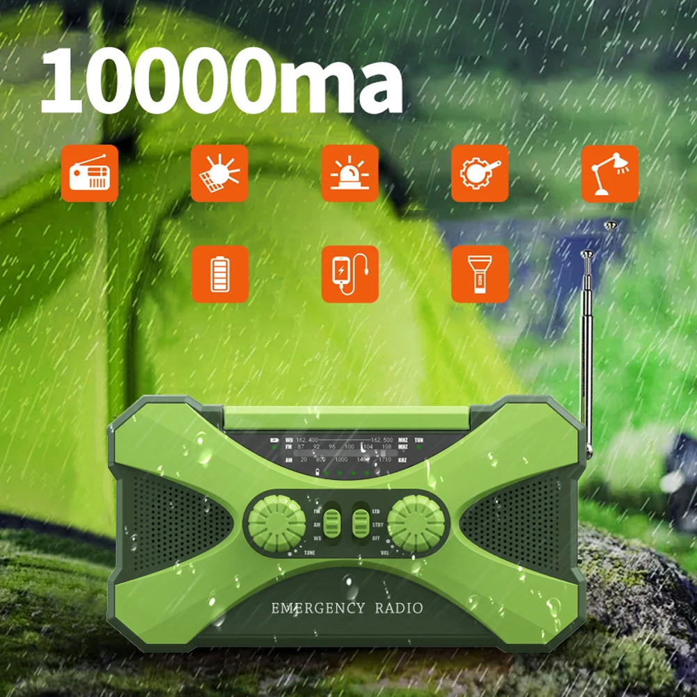 Портативный Электрогенератор с ручкой AM/FM/NOAA аварийное радио USB питание от