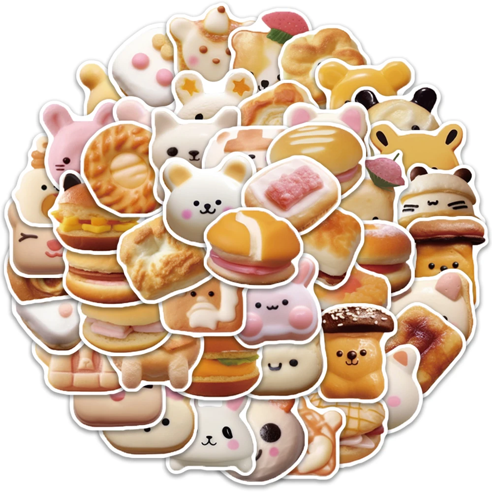 

10/50PCS Bread Cookies Stickers Notebook Guitar Motorcycle Laptop Luggage Graffiti Decals