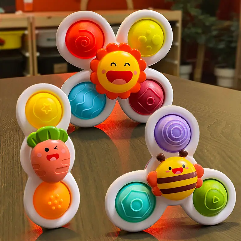 Fidget Spinner Toys Rotary Insect Baby Suction Cup Spinning Top  Toy For Children Relief Stress Baby Bath toys Rattles Teether