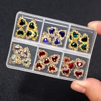 6gridbox mixed alloy 3d nail rhinestone butterflyheartbow metal 30 pcs nail diamond luxury ab crystal manicure decoration z 1