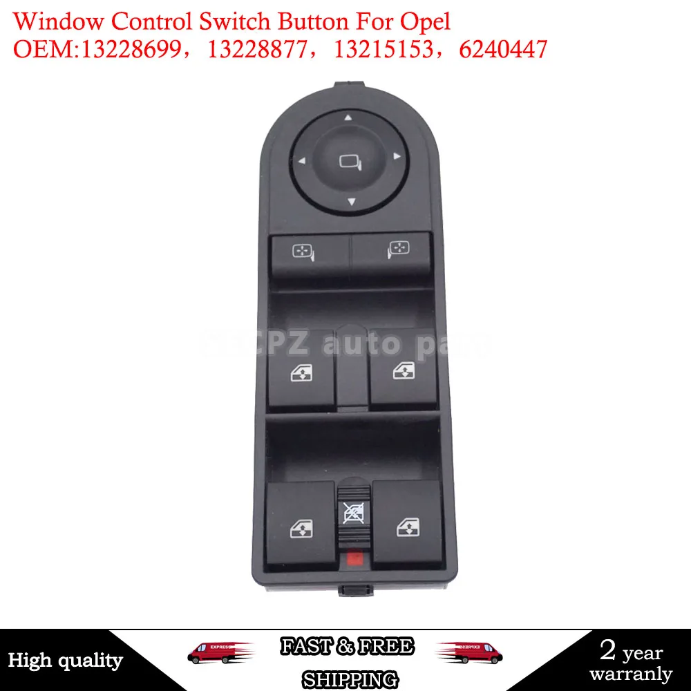 

Auto Car Parts New Front Left Electric Control Master Switches 13228699 13215153 Power Window Switch For Opel Astra H Zafira B