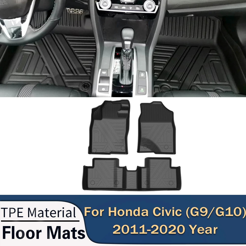 

Автомобильные коврики для Honda Civic sedan G9 G10 2011-2020, автомобильные коврики, всесезонные коврики из ТПЭ для ног, коврик, водонепроницаемые аксессуары для подноса