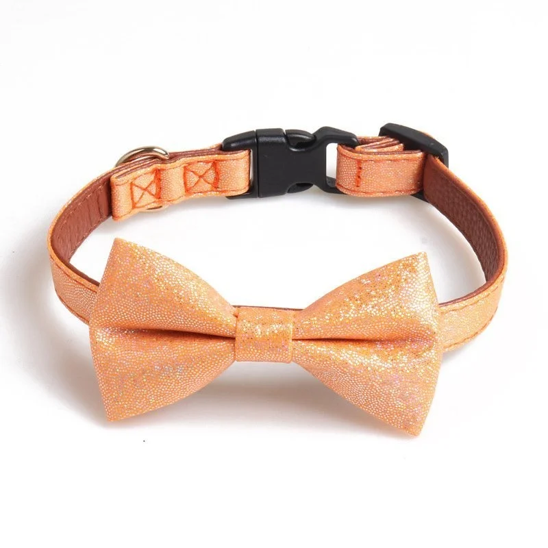 Бархатный галстук-бабочка для кошек модный из искусственной кожи чихуахуа с