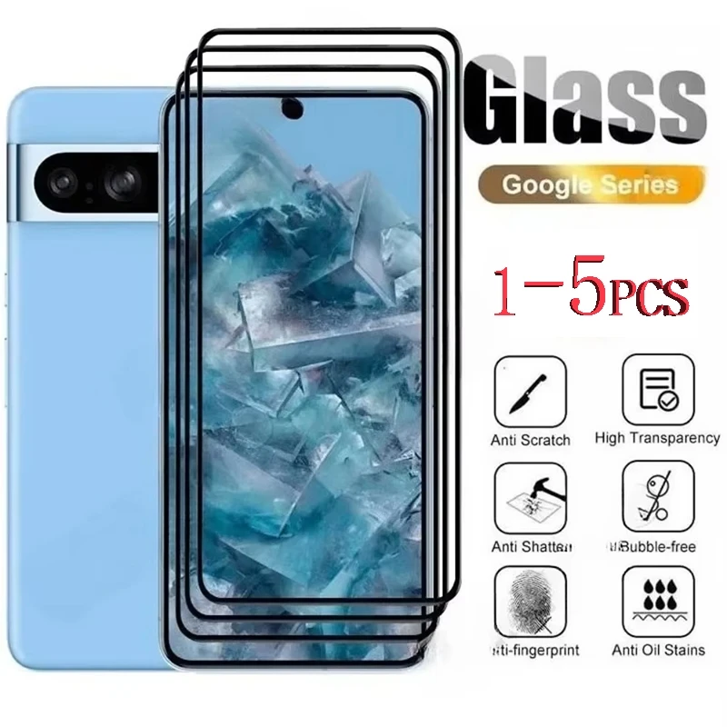 Фото Защитная пленка из закаленного стекла HD для Google Pixel 9 10 Pro XL 9A 8A 7A 6A 6 7 8 9 10 Pro, изогнутая, с полным покрытием, прозрачная №1