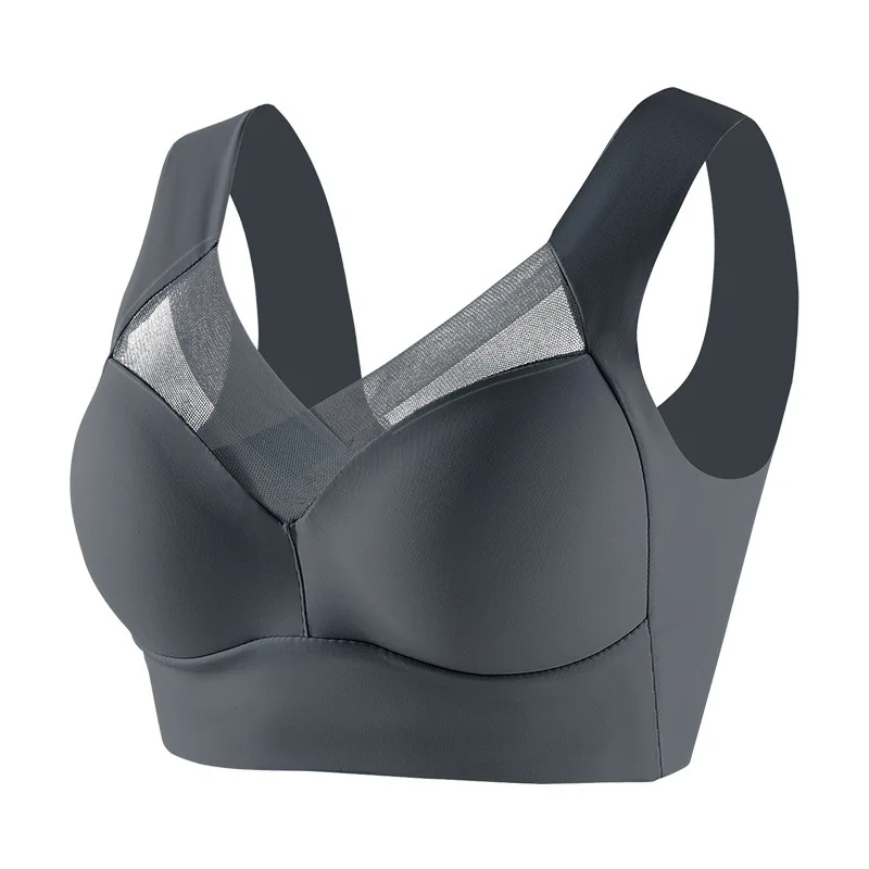 

Chest Vertical Prevention Bras Translucent Sexy Mesh Underwear for Home Office Daily Casual Wear