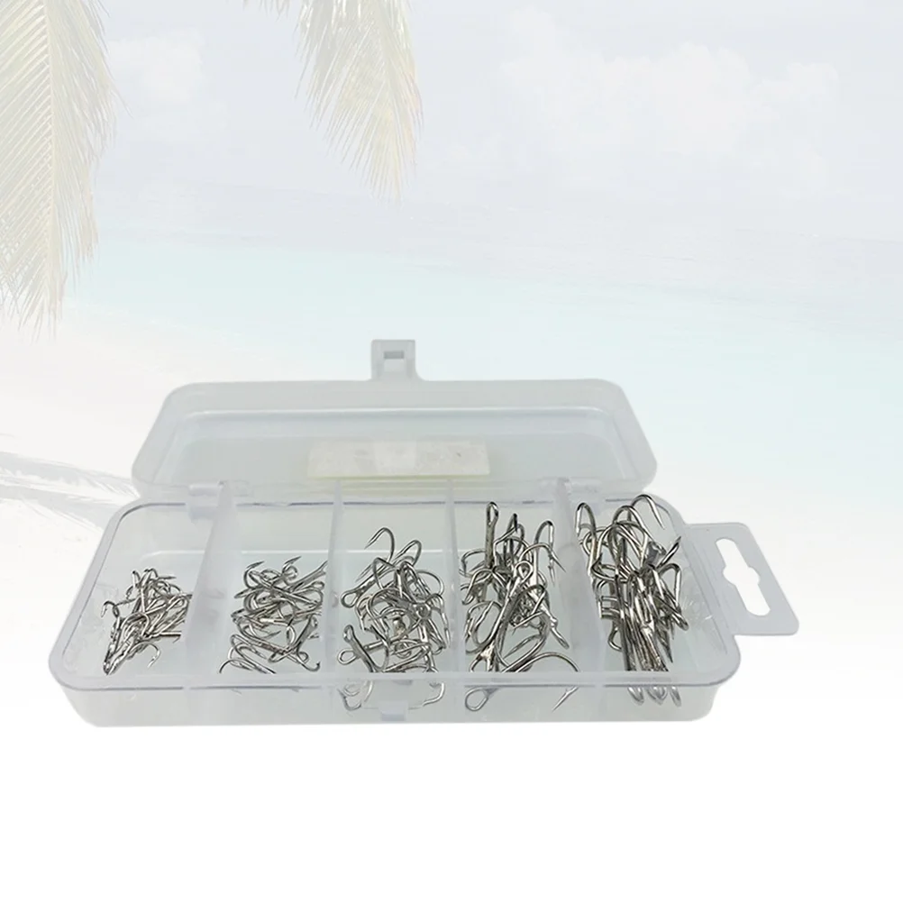 

1 Set of Fishing Hooks 3-anchor Perforated Durable Carbon Steel Fishing Tackle Set for Stream