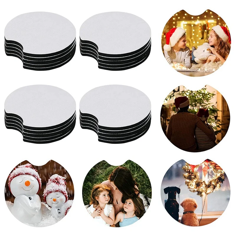 

Sublimation Car Cup Coasters,Drink Holder Mat With Finger Heat Transfer Press Products, DIY Personalized And Unique Gift