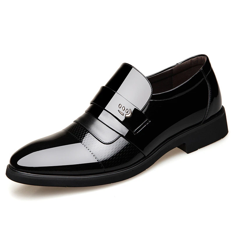 

Hidden Heel Formal Shoes Men Patent Leather Dress Shoes Mens Business Wedding Leather Oxford Shoes for Men Zapatos Elegantes