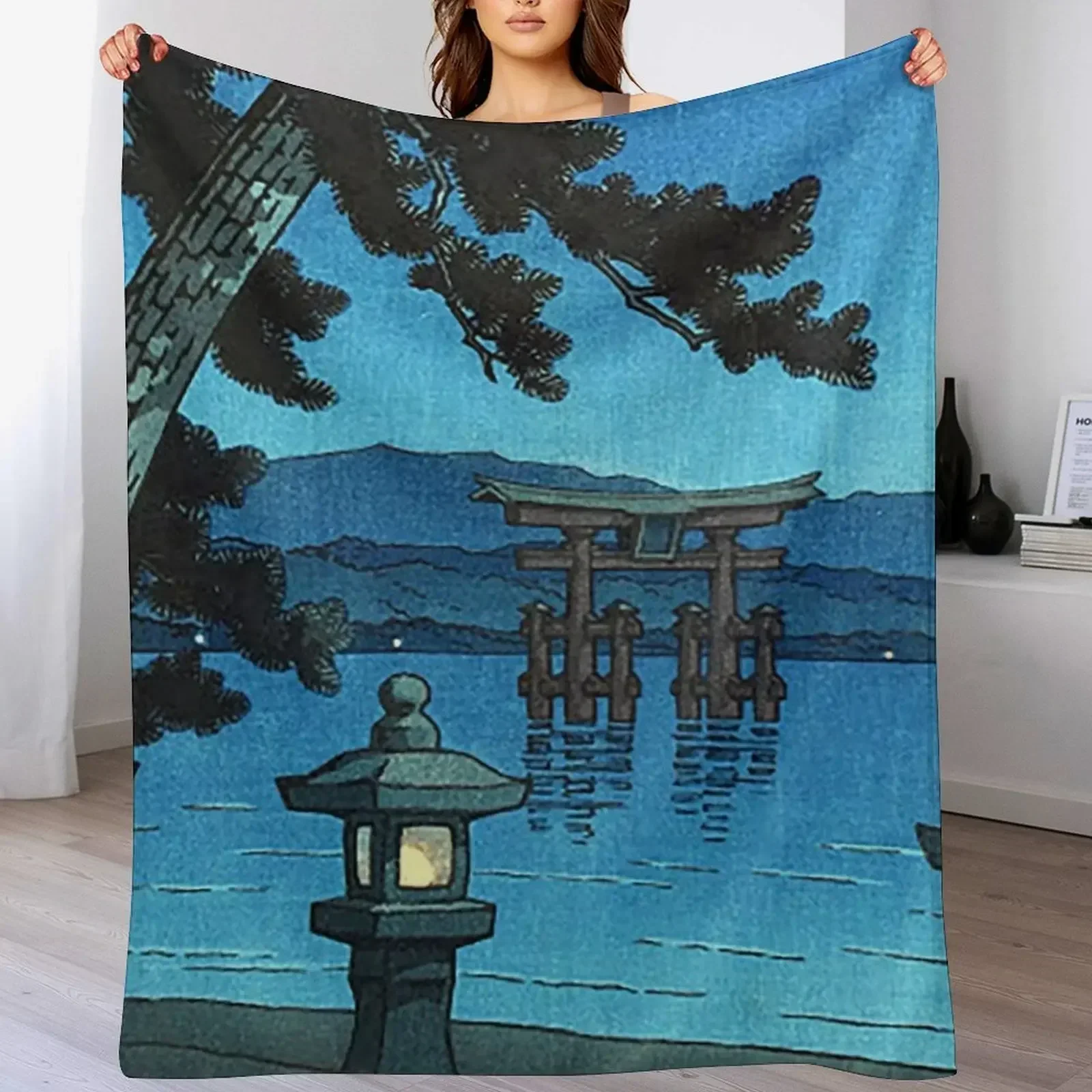 Moonlit Night — одеяло Hasui Kawase мягкие плюшевые клетчатые роскошные одеяла