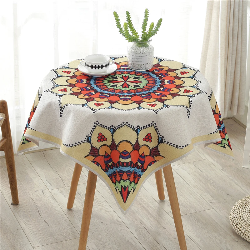 

Proud Rose Linen Table Cloth Restaurant Bar Table Cover Round Table Cloth Cover Thicken Tablecloths Bohemian Style Home Decor
