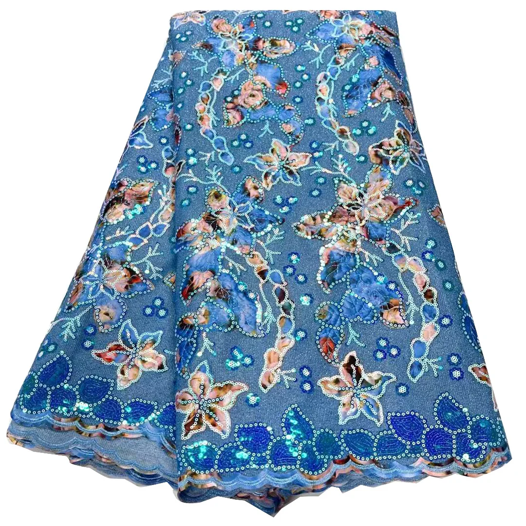 Uреалистичная уникальная двойная сетка 5 ярдов французское кружево с цветочными