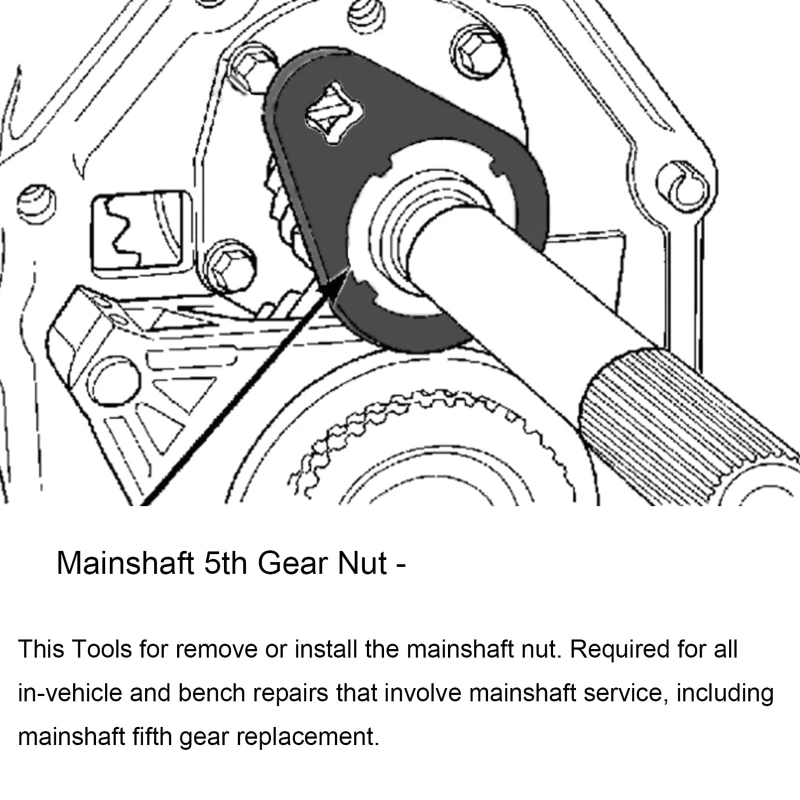 

Heavy Duty 1/2" Drive Mainshaft 5th Gear Nut Socket Wrench Workmanship Design Easy Operation for 1994-2004 dodge- NV4500