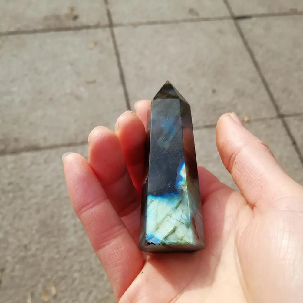 Лунный камень Хрустальная колонна натуральный аметист одиночный заостренный