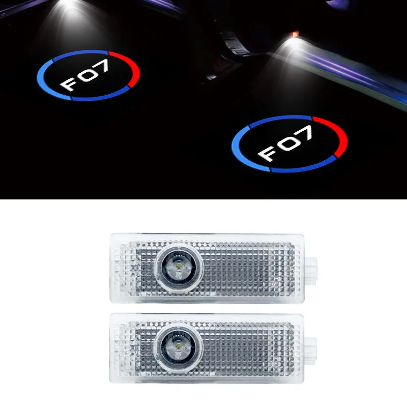 

2Pieces/Set Car Door Welcome Light Led Projector Light For BMW F07 5 Series Logo HD Shadow Warning Lamp Logo Auto Accessories