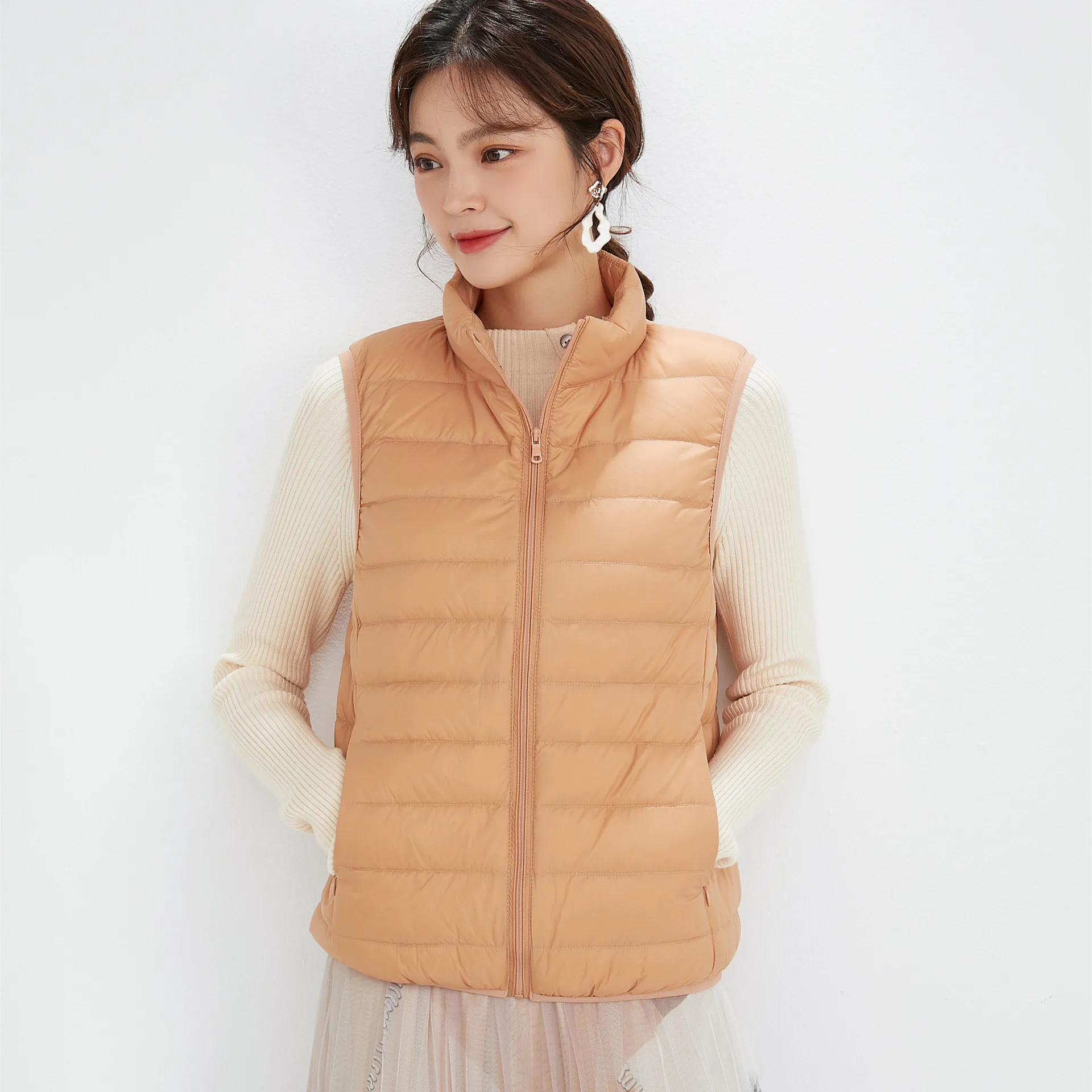 DEODAR Spring Autumn Women Ultra Light Thin 90% White Duck Down Vest Warm Winter Slim Waistcoat Plus Size Parka Female S-4XL