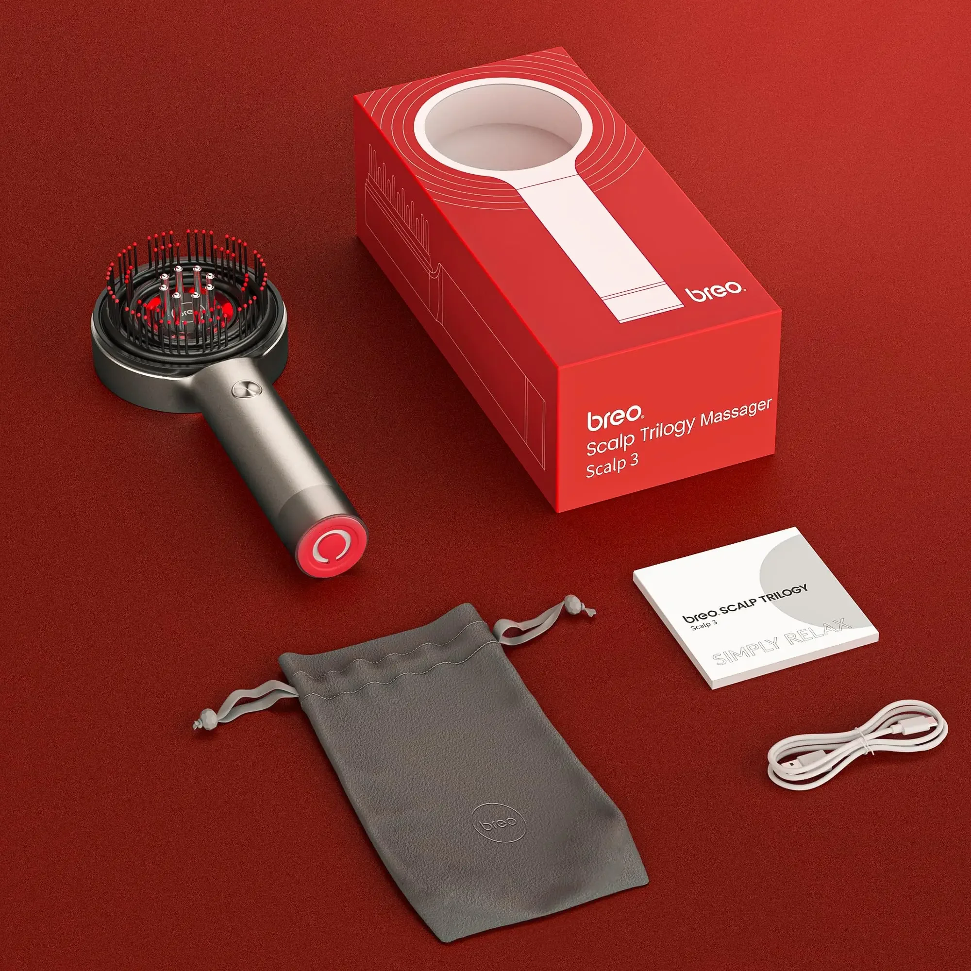 Массажная щетка Breo Scalp3 массажер трилогии