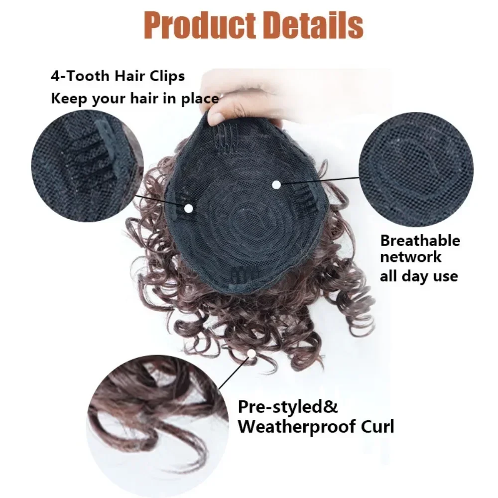 Шиньон Синтетические короткие вьющиеся волосы для женщин Шнурок с фрикадельками