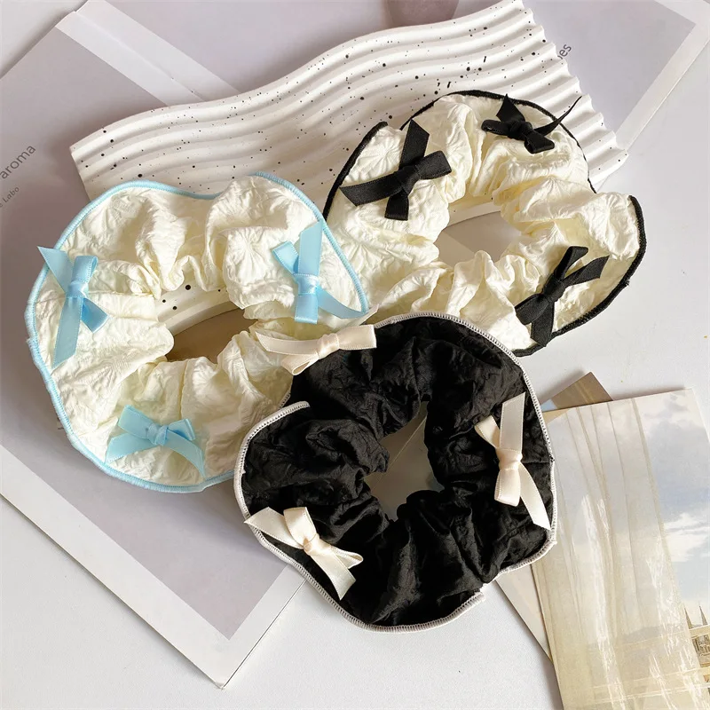 

Simple summer Japanese girl bow hair rope large intestine circle Korean Internet celebrity hair tie rubber band fat intestines s