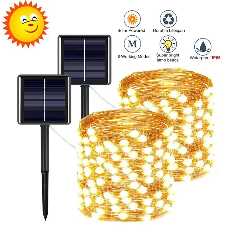 

50/100/200/300/400LED Solar LED Light Outdoor Festoon Garden Fairy Light String Waterproof Christmas Garland Yard Decoration