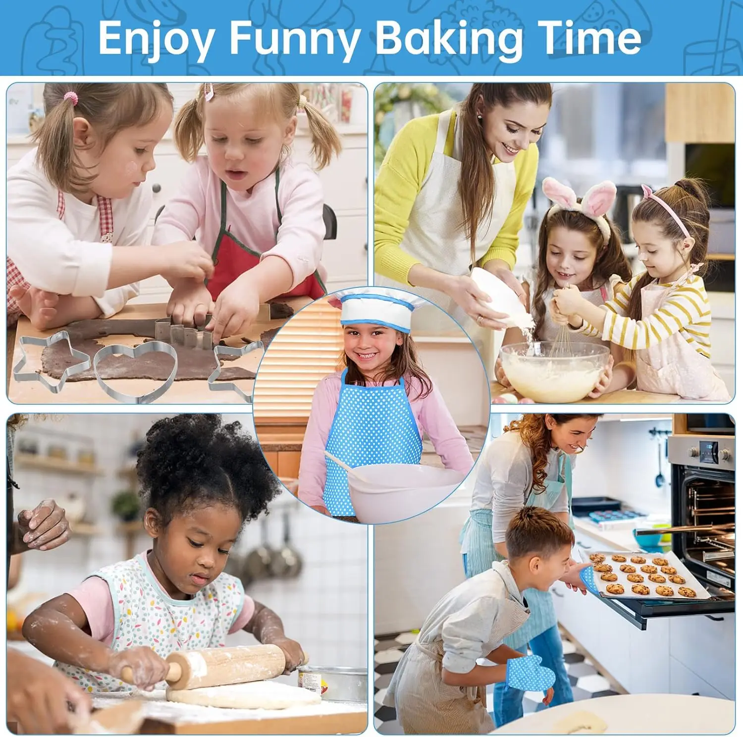 Детский набор для приготовления пищи и выпечки 11 шт. девочек 3-8 лет костюм