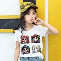 children t shirt disney princess kawaii snow white jasmine elsa anime kid cartoons t shirts casual clothes girl boy short sleeve