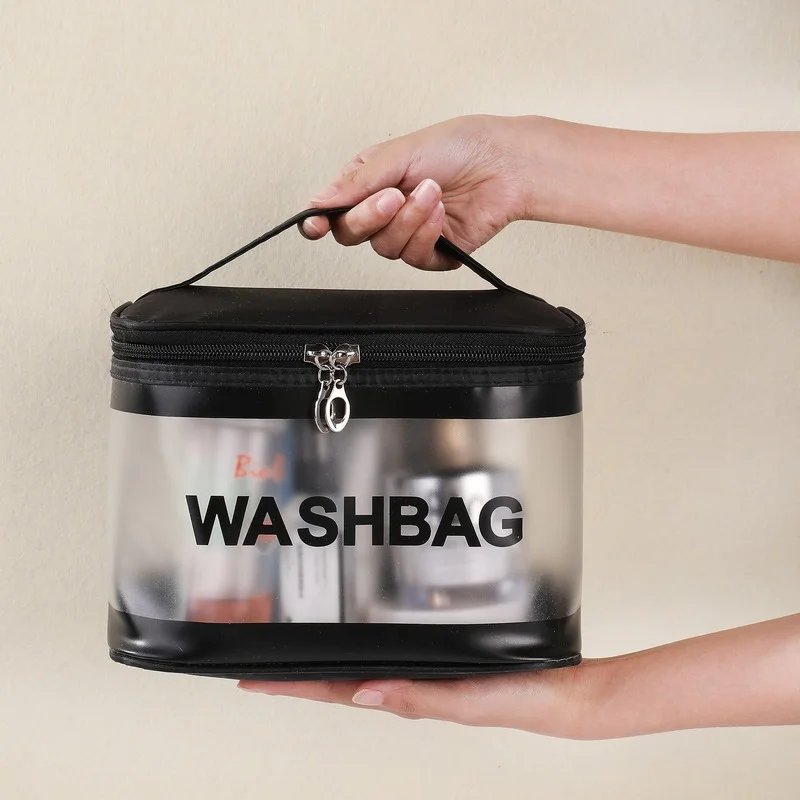 New Transparent PVC Large-capacity Waterproof Cosmetic Bag Portable Female Travel Wash Bag Storage Bag Portable Makeup Tote Bag