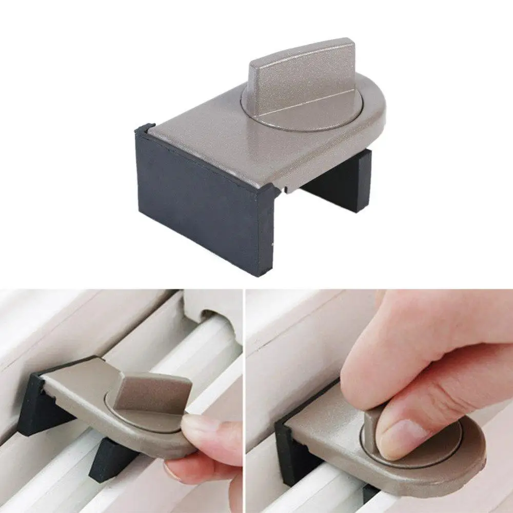 

Adjustable Sliding Sash Stopper Cabinet Locks Straps Door Window Lock Stopper Wedge with Rubber Covered Security Anti-theft Lock