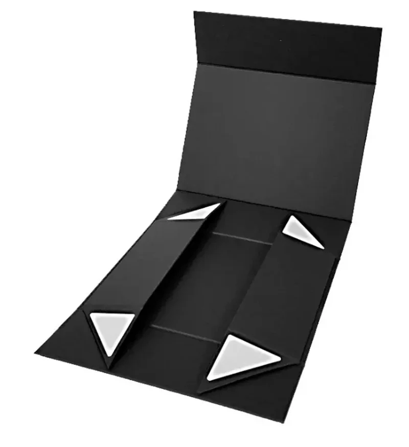 z tektury falistej składana biżuteria czarnym magnesem sztywne opakowanie składane pudełko papierowe na prezent ze wstążką A356