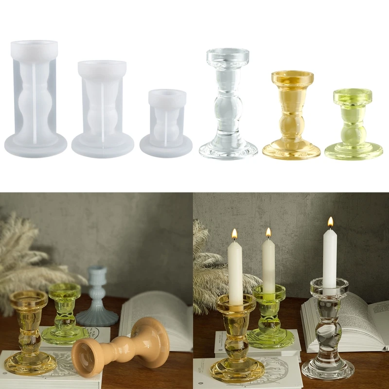 

Handmade Candlestick Ashtray Resin Mould for Concrete Candlestick UV Epoxy Resin Mould Candle Holder Silicone Mold Tools