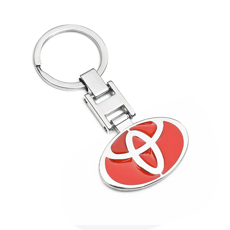 

Автомобильная эмблема, металлический брелок, автомобильные аксессуары для Toyota Yaris Hilux Corolla Camry Aygo Ractis CHR Rav4, орнамент, держатель для ключей, брелок