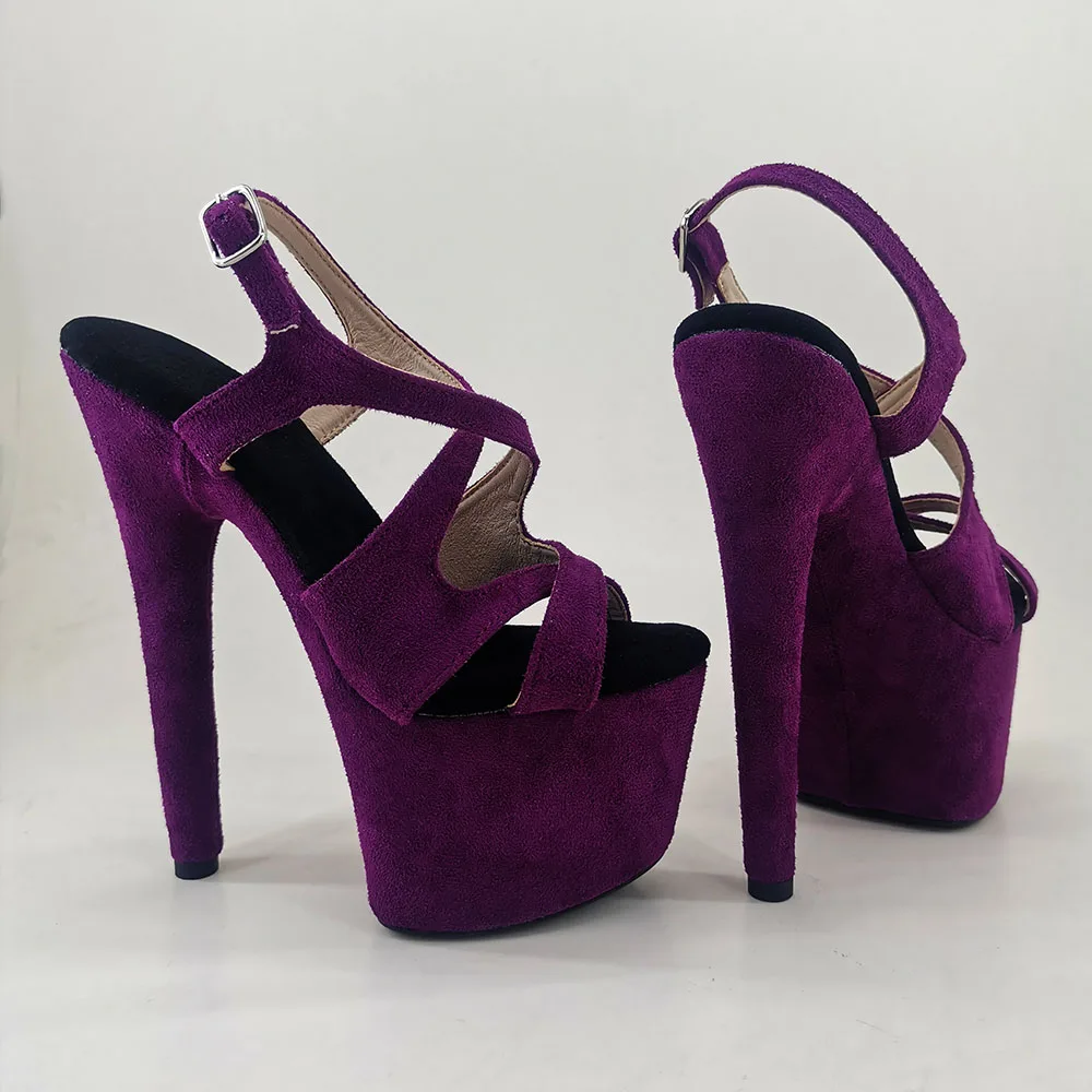 Leecabe 17CM/7Inch Suede upper sexy exotic sandals  platform fashion High Heels  Pole Dancing Shoes