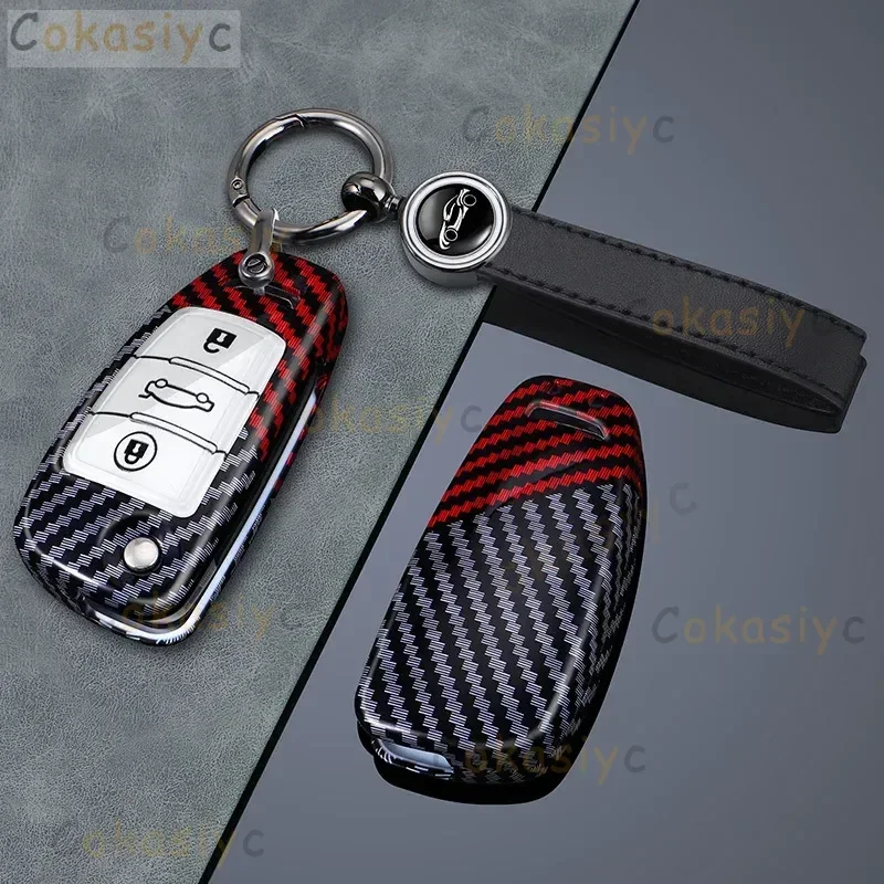 Фото 3 кнопки для Chery ARRIZO7 E3 E5 A3 A5 Tiggo 2 3 5 3X Fulwin2 Eastar из углеродного волокна, чехол для автомобильного брелока, брелок для ключей, защита для ключей №4