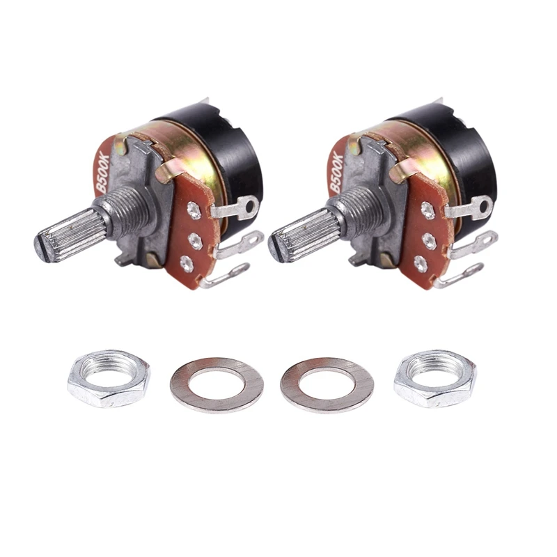 

6Pcs 500K Ohm Single Linear Taper Potentiometers With On/Off Switch