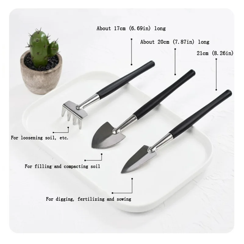 

NEW Household Succulent Planting Gardening Loose Soil Tool Mini Stainless Steel Three-Piece Set Potted Plant Flower Shovel