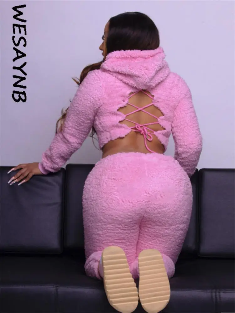 Женский теплый повседневный комплект из 2 предметов толстовка с длинным рукавом