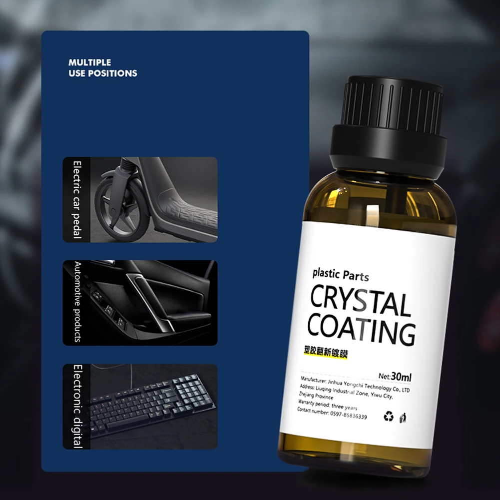 

30ml Car Plastic Parts Retreading Agent Instrument Panel Agent Automotive Interior Plastic Part Retreading Cleaning Tool