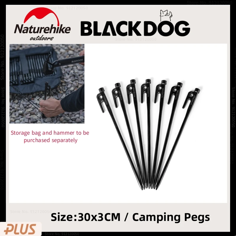 

Naturehike-Blackdog Outdoor Stainless Steel Ground Spikes Outdoor Tent Mounting Spikes Canopy Windproof Ground Spikes Camp Nail