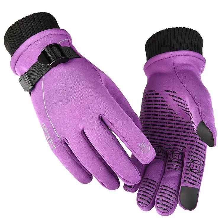 

1 Pair of Warm Gloves Autumn and Winter Skiing Outdoor Cycling Non-slip Waterproof and Rainproof Fleece Gloves