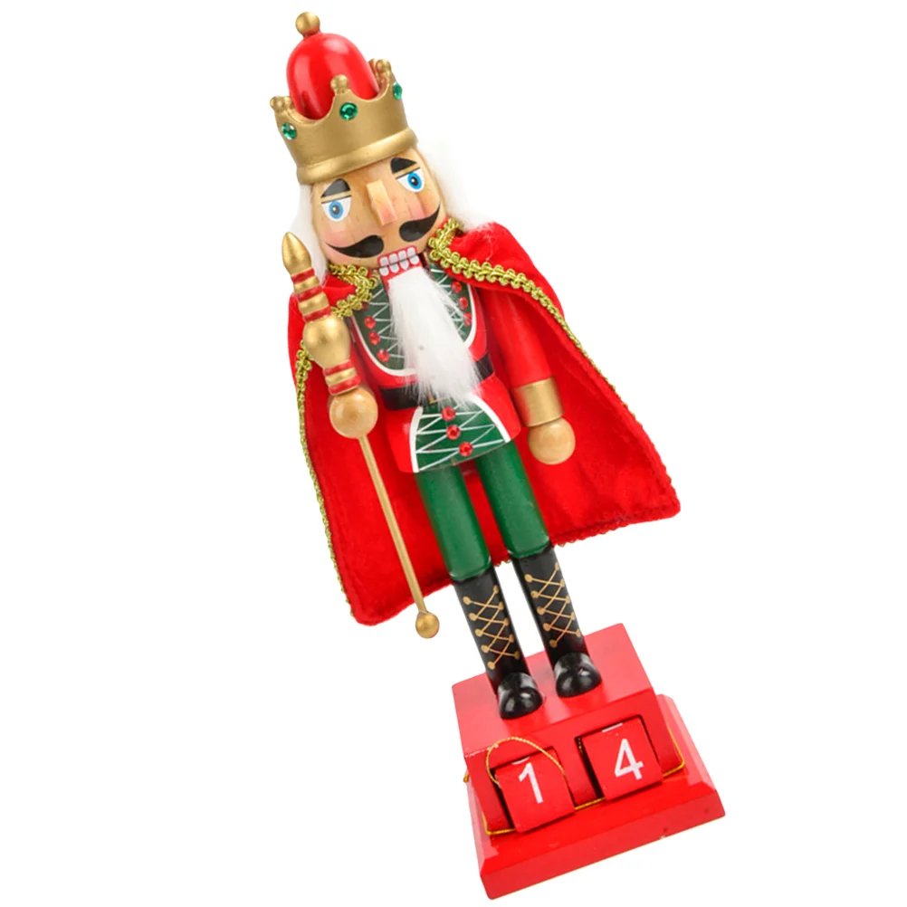 

Nutcracker Christmas Wooden Calendar Nutcrackers Soldier Ornaments Tree Decoration Countdown Decor Large Puppet Figurine