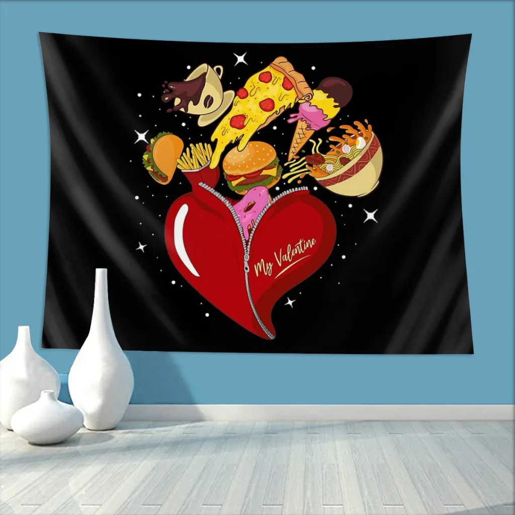 

Open Up My Heart They Are My Dark Base Home Tapestry Valentine’s Day Background Hanging Blanket Room Art Decor Aesthetic
