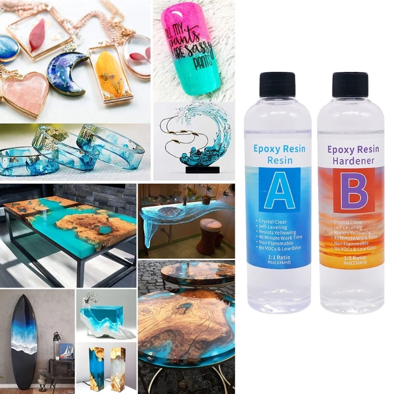 

AB Epoxy Hardener Crystal DIY Art Casting Resin Jewelry Making Accessories AB Epoxy Resin for DIY Jewelry