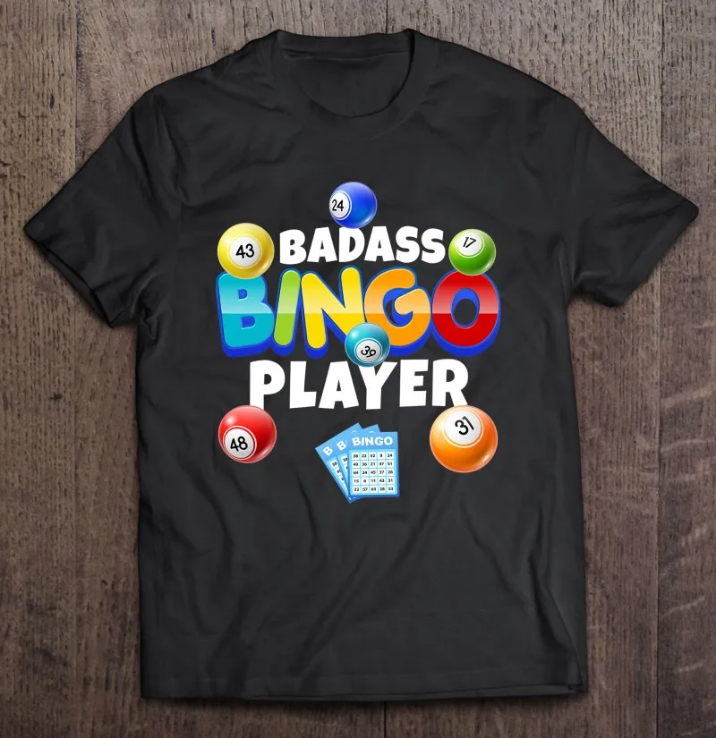

Badass Bingo Player Funny Bingo Game Balls Lover Gift Humor T-Shirt Custom Men Cotton Cotton Vintage Black Shirts For Men Tops