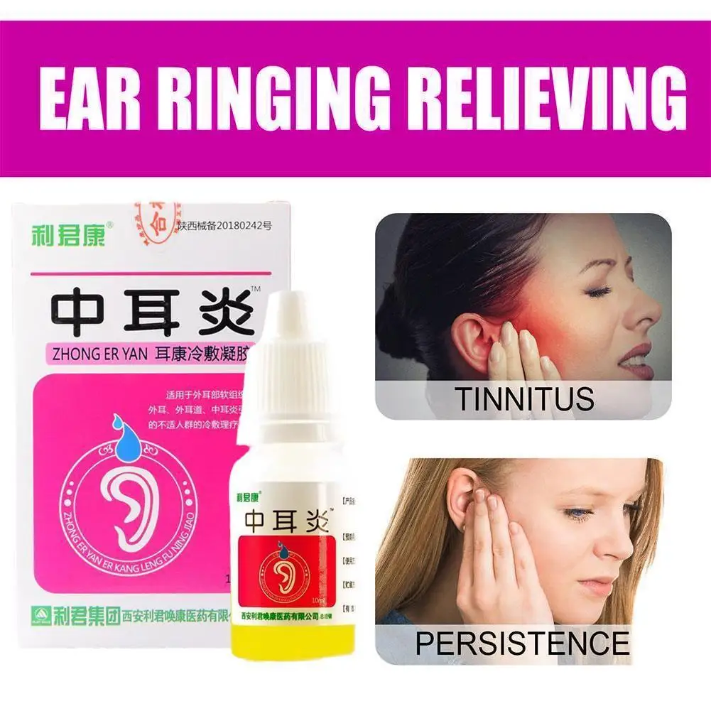 

10ml Ear Drops Treatment Acute And Chronic Middle Ear Inflammation Earwax Remover Relief Earache Itching Tinnitus Ear Drops