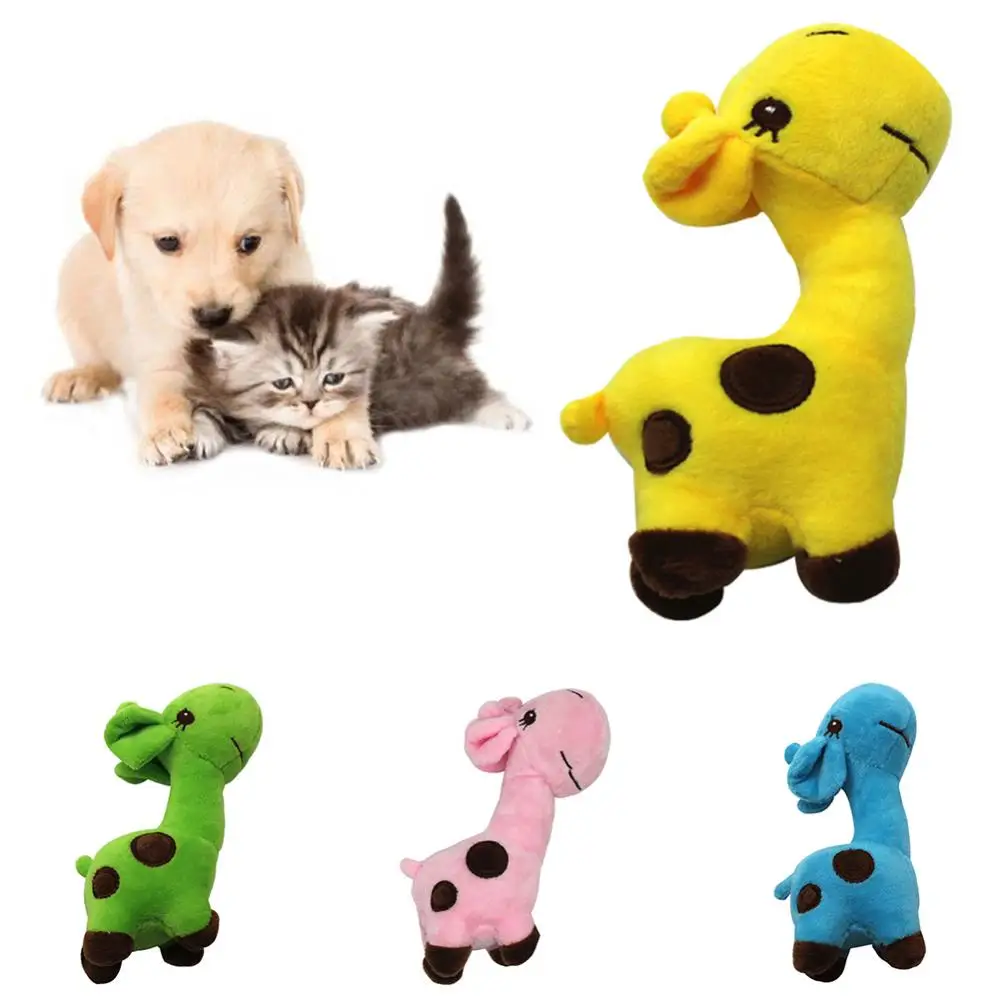 

Funny Pet Dog Cats Puppy Cute Deer Shape Plush Doll Interactive Squeaky Chew Bite Toy