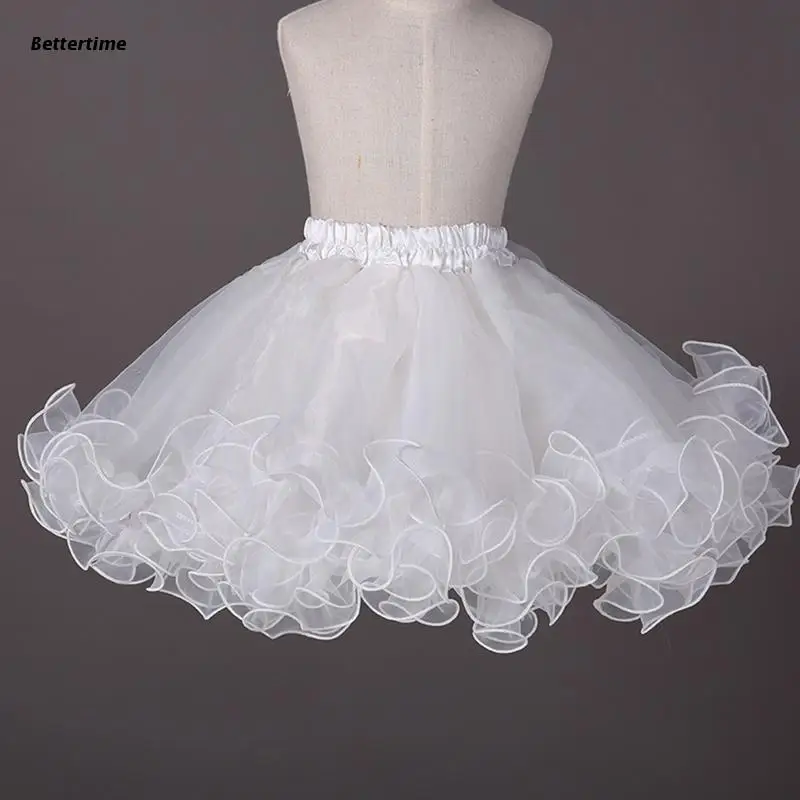 

B36D Crinoline Underskirt Petticoat for Girls Pageant Dresses White Short Hoopless