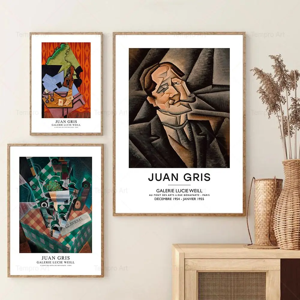 

Испанский кубист художник Хуан Грис постер абстрактная Настенная картина на холсте картина в скандинавском стиле постер и печать гостиная ...