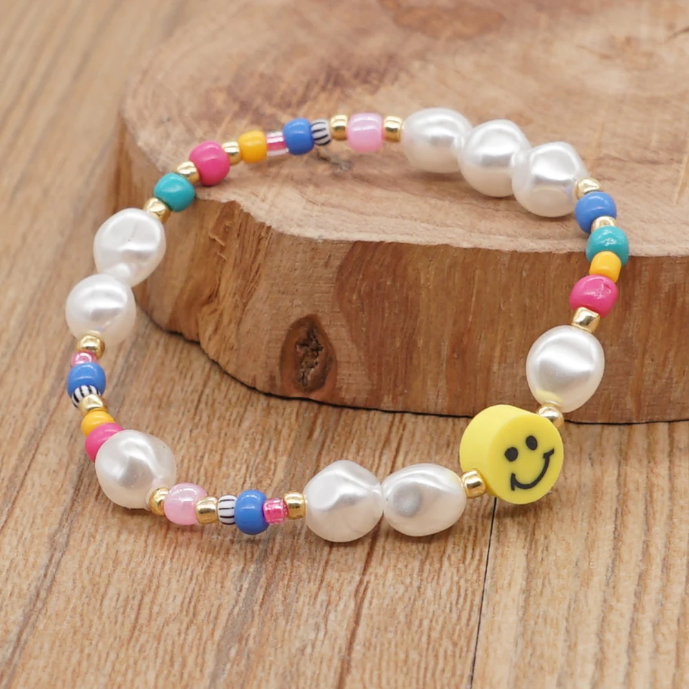 Браслет Go2BoHo с имитацией жемчуга ювелирные изделия растягивающийся женский